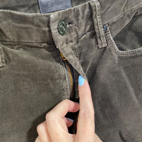 Mother High Waisted Looker Ankle Chew Corduroy Jeans in Taupe Size 26 - Picture 4 of 15